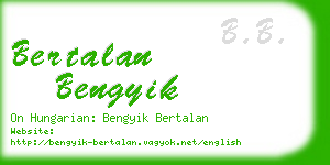 bertalan bengyik business card